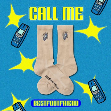 BEST FOOT FRIEND BF24024-SN CALL ME 呼叫我 中筒襪 / 小腿襪 (沙色)
