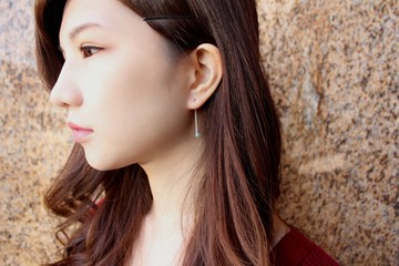 *hippie* Lakeshore│湖岸 大人感簡單優雅湖水綠水晶純銀耳環