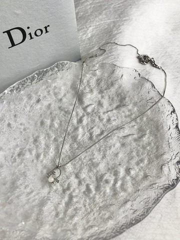 【VintageShop solo 日本直送中古包專賣店】Christian Dior 克裡斯汀迪奧 項鍊 銀色 迪奧 珍珠 vintage 2fject
