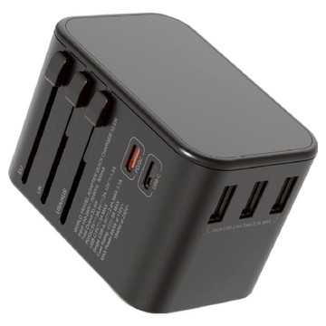 CITY BOSS 多國/萬國旅行充電器 3.1A MAX  黑色  1個