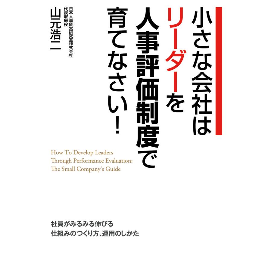 小さな会社はリーダーを人事評価制度で育てなさい 社員がみるみる伸びる仕組みのつくり方,運用のしかた