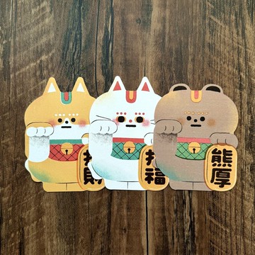 造型卡片 明信片 萬用卡系列 - 招福貓 / 招財犬 / 熊厚熊