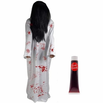 ハロウィン コスプレ 貞子 仮装 衣装 大人 レディース 女性 怨霊 血塗り付き つら 付き ウィッグ 付き フリーサイズ 通販 Lineポイント最大get Lineショッピング