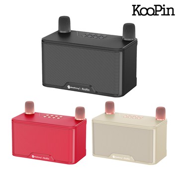 KooPin NR-8088 雙人對唱行動KTV/藍牙喇叭無線麥克風組(奶茶色)