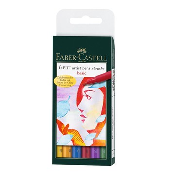德國輝柏 Faber-Castell PITT 藝術筆 6支 軟毛筆頭 細芯 (筆尖不易分岔) [多色系]【APP滿額下單10%點數(單一帳號最高5000點)】1/31止