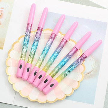 韓創意網紅可愛仙女棒中性筆學生少女小清新發光魔法炫彩流沙筆