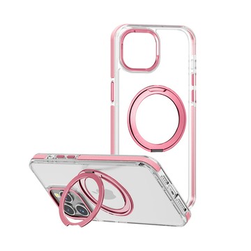 VOORCA 非凡360系列 iPhone 15 6.1吋 旋轉磁吸立架 軍規防摔保護殼(玫瑰金)