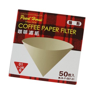 一品川流 日本製 寶馬牌 椎型咖啡濾紙-1~2杯用-50枚入x12盒