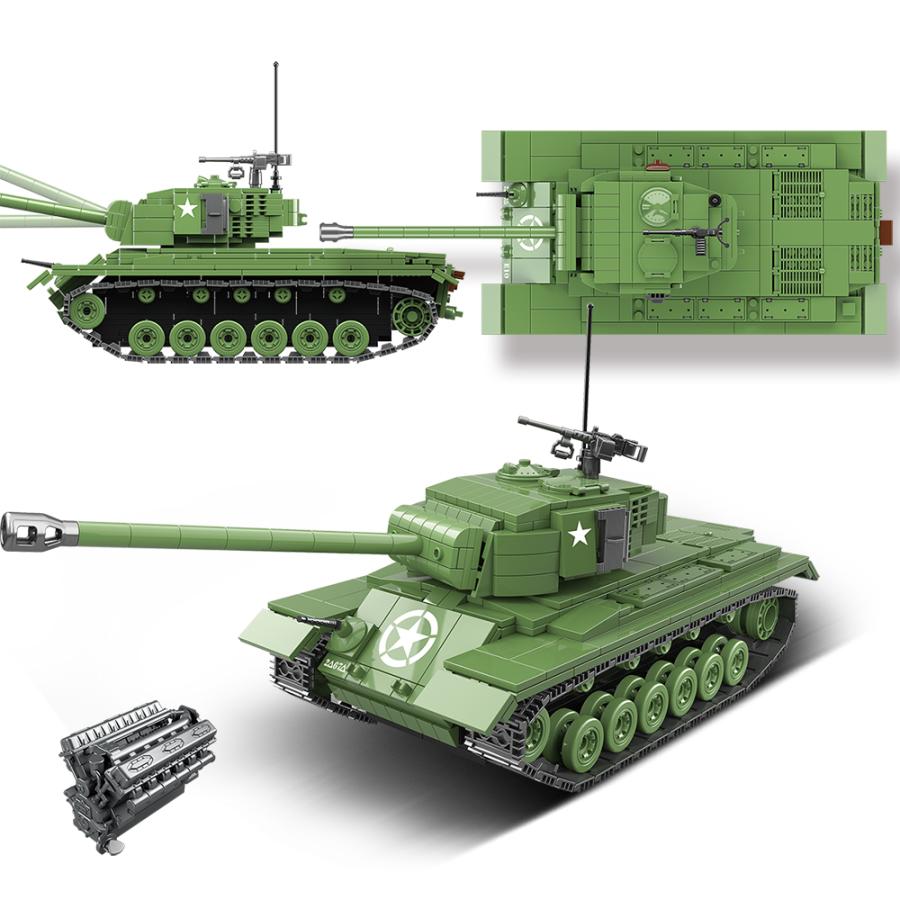 ブロック 乗り物 アメリカ パーシング M26 ヘビータンク WW2