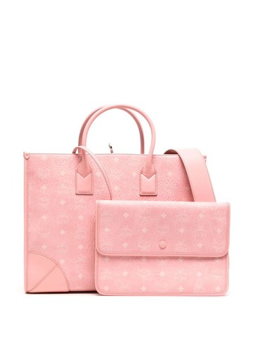 MCM - large Munchen tote bag - women - Leather/Canvas - One Size - Pink