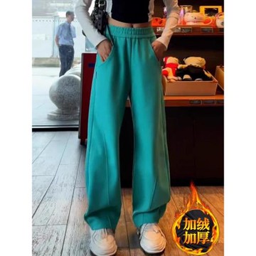 加絨加厚衛褲女2025秋冬新款爆款運動寬松休閑彎刀鐮刀直筒香蕉褲