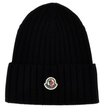 【MONCLER】品牌LOGO 羊毛毛帽 黑色 - K10933B00036A9327 999