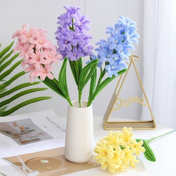 DIY花束🌷 風信子扭扭棒花束手作diy材料包加密加厚毛根自製禮物家居擺件 毛根材料包 母親節禮物 交換禮物