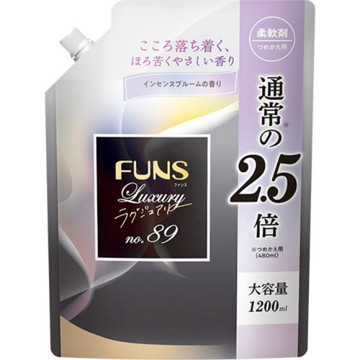 日本【第一石鹼】FUNS Luxury 衣物柔軟精 No.89玫瑰香 補充包1200ml 二入組合