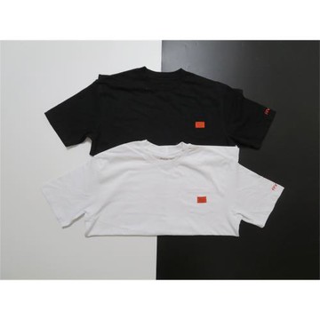 美潮日本線寬松落肩廓形大螺紋口袋短袖全棉打底T恤unisex滑板tee