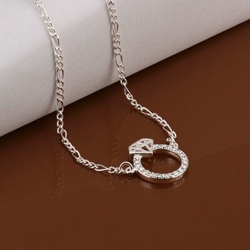 925純銀腳鍊鑲鑽銀飾-甜美氣質鑽戒造型情人節生日禮物女飾品73ci35【獨家進口】【米蘭精品】