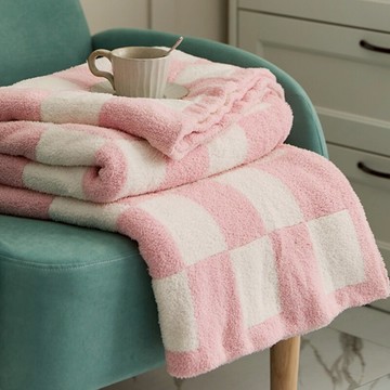 毛毯ins厚棋盤格辦公室午睡針織蓋毯珊瑚絨沙發毯春秋保暖小毯子