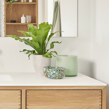 【661503】草綠煙燻感玻璃燭台-2件組 蠟燭 盆栽收納 筆筒