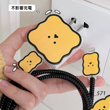 可愛卡通鐳射線套 充電器保護套 iPhone 18/20W 適用蘋果 保護線套 咬線器 充電線套 充電套