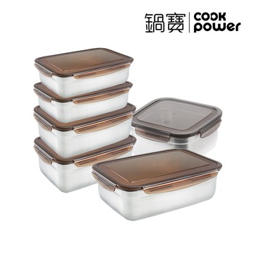 【鍋寶】316不鏽鋼保鮮盒-特饡6入組（800ml*2 ＋ 1100ml*2 ＋1250ml*1 ＋1450ml*1）_廠商直送