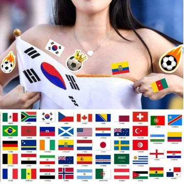 ⚽️2026世界杯⚽️2026新款美加墨世界杯國旗貼紙足球比賽運動會紋身貼臉貼