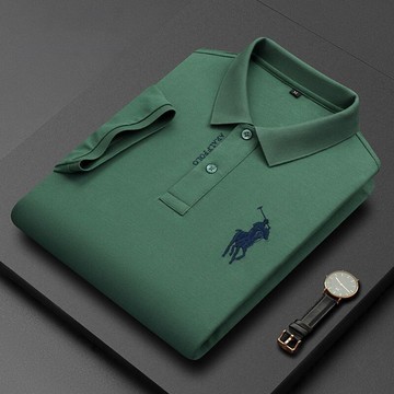 純色男士短袖polo衫|大尺碼100公斤男裝上衣|純色刺繡打底衫|寬鬆翻領polo衫|休閒帶領上衣|簡約韓版繡花打底衫