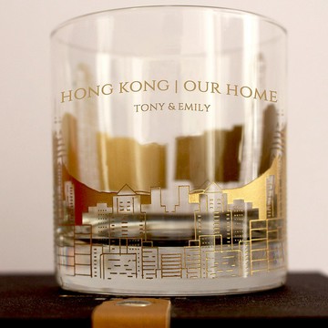 【客製】紀念禮物HONGKONG|OUR HOME威士忌杯|雕刻