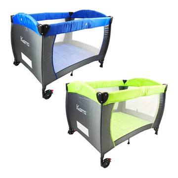 KOOMA 折疊嬰兒床(具備遊戲功能)-海軍藍/草原綠【悅兒園婦幼生活館】
