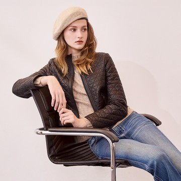 羊皮絎縫皮革外套