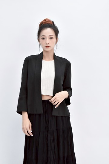 (M) jamei chen西裝素面灰色罩衫