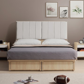 直人木業-北歐白楓木大四抽床組/雙人加大6尺