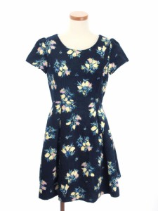 中古 ダズリン Dazzlin ワンピース ひざ丈 半袖 コーデュロイ 花柄 S 紺 ネイビー Btm レディース 通販 Lineポイント最大1 0 Get Lineショッピング