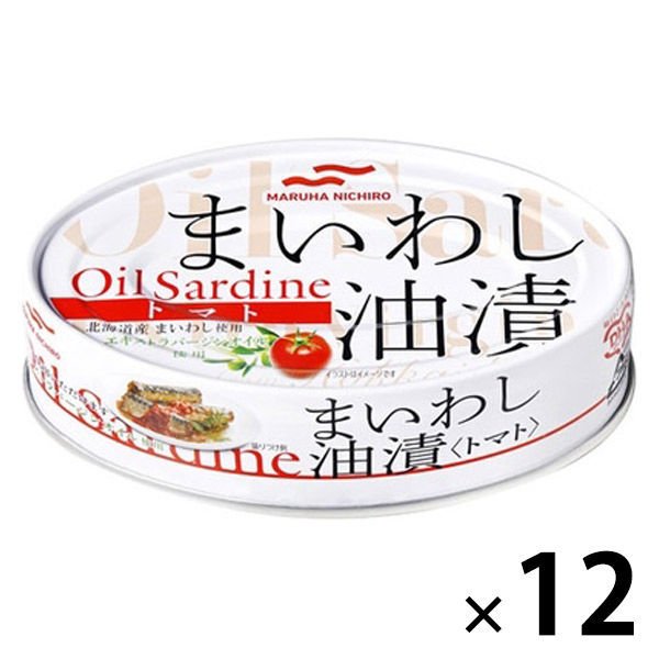 マルハニチロマルハニチロ まいわし油漬＜トマト＞ エキストラバージンオイル使用 缶詰 100g 12個