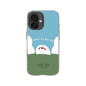 iPhone 16 Clear Case（相機按鈕） 透明 - 無所事事小海豹 The Nothing Seal - 藍藍天空