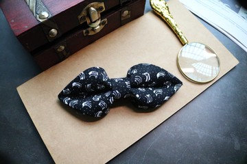 黑色特别花纹小领结蝴蝶结精致小巧百搭