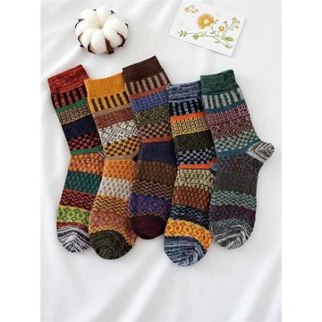 阿美咔嘰美式復古日系長筒民族風花襪子男保暖中筒純棉襪女ins潮