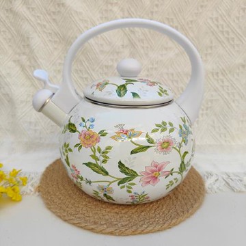 2.2L【芳香叫壺】琺瑯搪瓷燒水壺叫壺泡茶壺煮花茶電磁爐明火通用