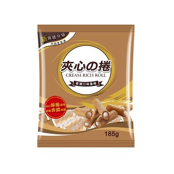 旺旺 夾心酥捲拿鐵口味蛋捲185g