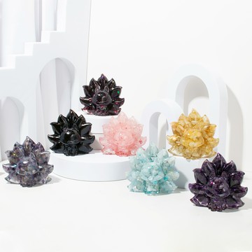 【SIO Crystal 希奧水晶】許願萌寵-桃花九尾狐-七種水晶可選(彩螢石、紫水晶、粉水晶、海藍寶、黃水晶、黑曜石、石榴石)