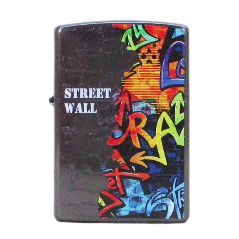 ZIPPO ジッポー オイルライター カラフルでファンキーなデザイン STREET WALL SW-KA&ギフトボックスセット（オイル＋フリント+BOX）