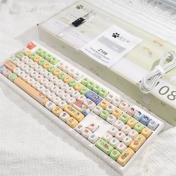 漫步貓Z108機械鍵盤gasket三模無線藍牙客制化麻將音靜音女生辦公