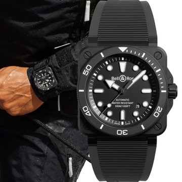Bell & Ross DIVER 陶瓷潛水機械錶-42mm BR03A-D-BL-CE/SRB