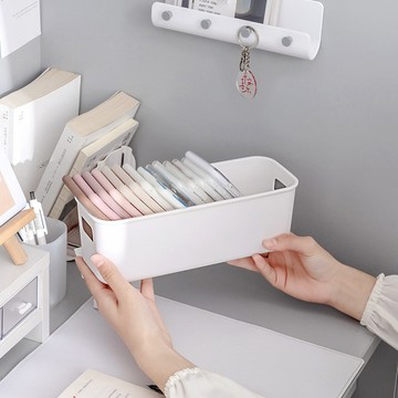 台灣現貨🔥桌面收納盒手機殼收納盒 學生宿舍 桌面收納神器 化妝品收納盒 面膜整理收納筐 無印收納盒 日式收納盒