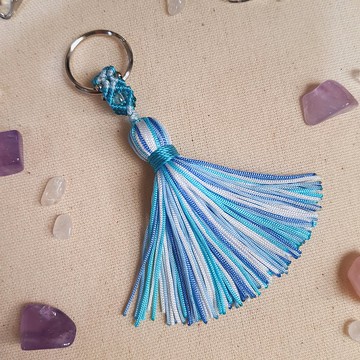 C011-手工編織串珠小流蘇鑰匙圈
