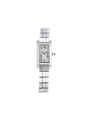 Cartier - 1990 pre-owned Tank Americaine 14mm - women - White Gold/Mineral Glass - One Size - Silver