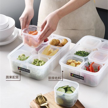 廚房冰箱保鮮盒收納套裝神器蔬菜水果食物分類防串味密封儲物盒子