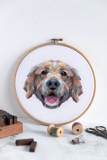 金毛十字繡PDF花樣十字繡