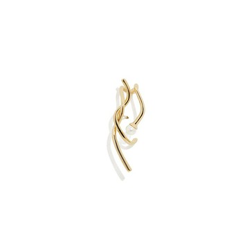 個性纏繞珍珠耳夾 925銀厚鍍18K金 Renes Pearl Ear Clip