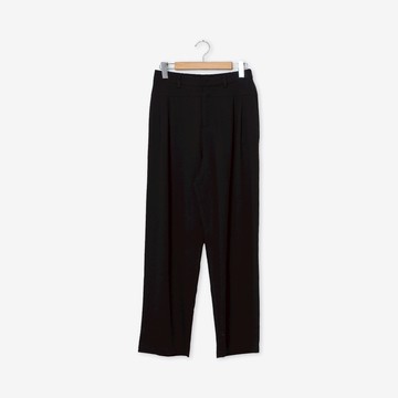 【CUMAR】辦公室必備腰部打褶西裝長褲 黑