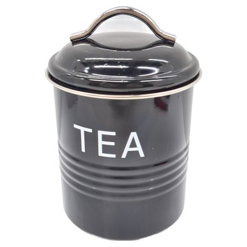 SALUS 佐藤金屬 復古收納罐 TEA 黑色  1個